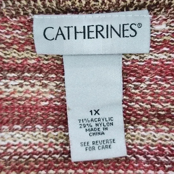 Catherines Open Front Waterfall Knit Sweater Cardigan Women's 1X - Picture 5 of 7